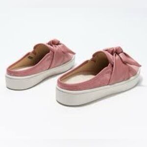 Spenco Barbados orthodic pink suede bow mules size 11